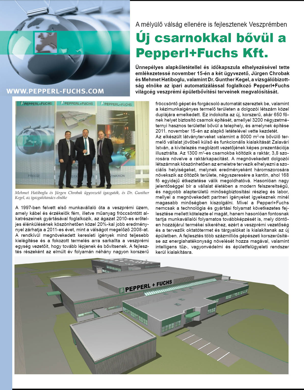 Új csarnokkal bõvül a Pepperl+Fuchs Kft.