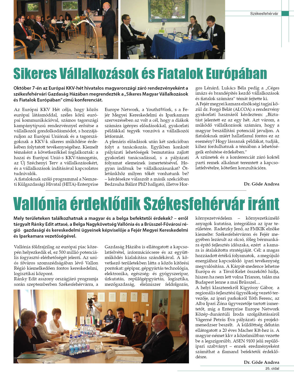 Vallónia érdeklõdik Székesfehérvár iránt